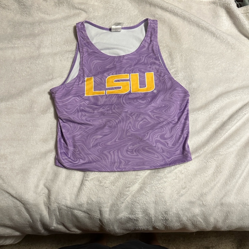 Purple LSU Crop Top